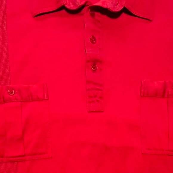Size 3X Men's Alan Stuart Red Short Sleeve Polo Style Waistband - Picture 5 of 8